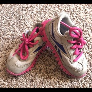 Girls Reebok Sneakers, size 5, grey/pink/purple